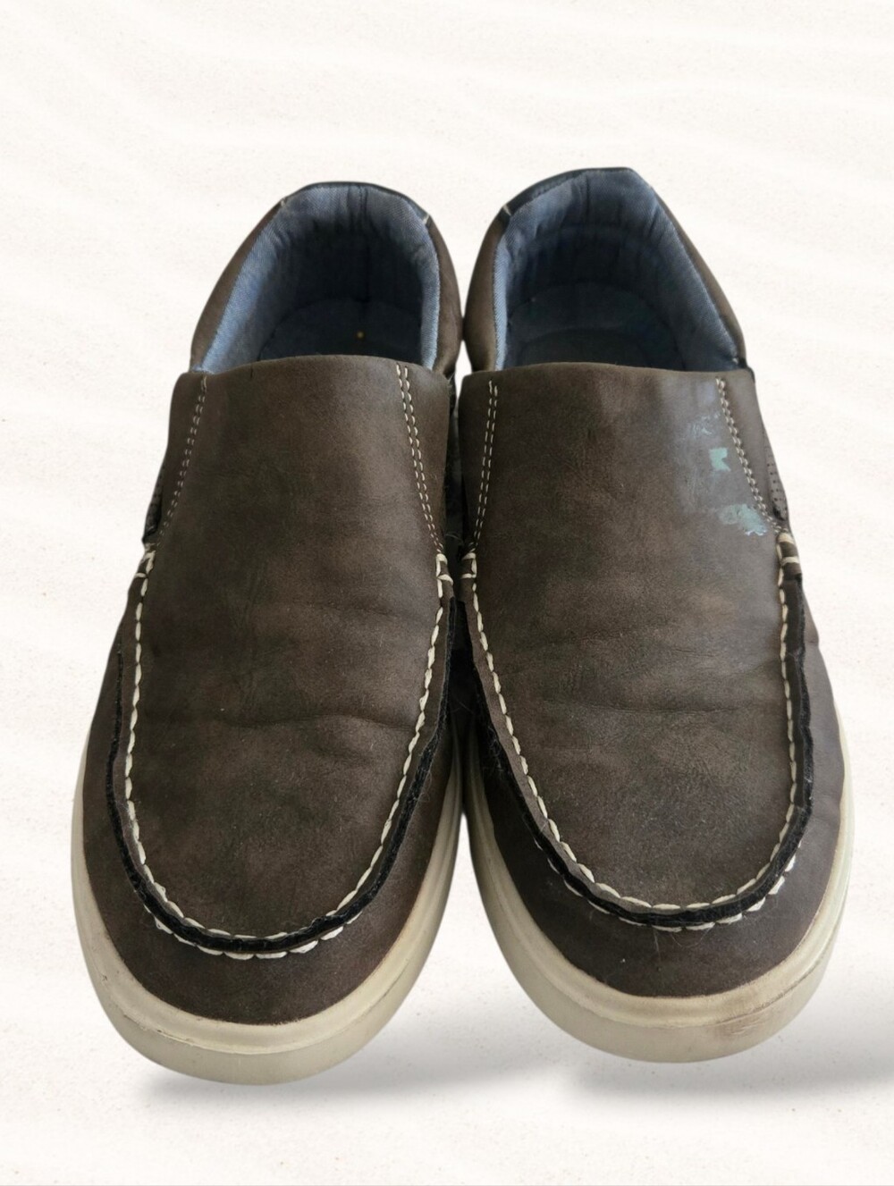 Mens izod Memory Foam Brown Loafers Slip On Size 9